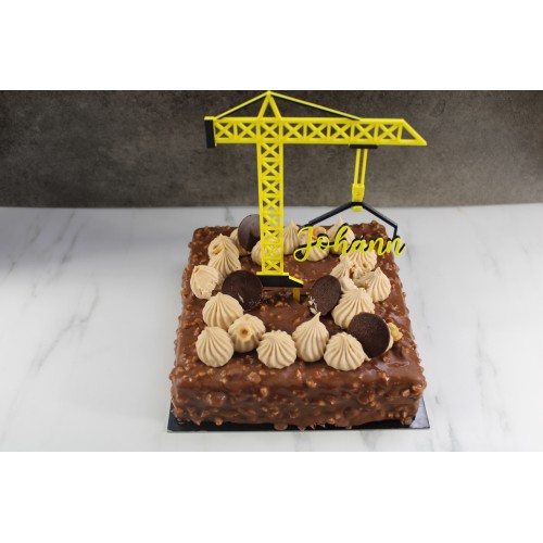 Caketopper Grue de Chantier Personnalisée - Déco Anniversaire Enfant