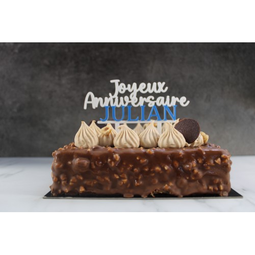 Caketopper Anniversaire Personnalisable - Texte 'Joyeux Anniversaire' - Police 1