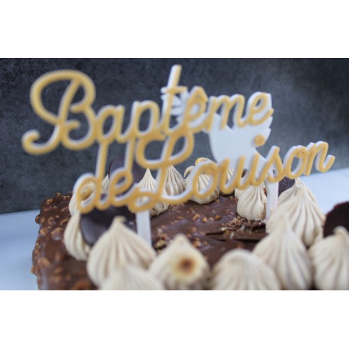 Caketopper Colombe Personnalisé - Baptême ou Décoration