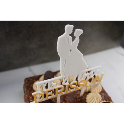 Caketopper Silhouette de Mariés Personnalisée 2 - Décoration de Mariage Romantique