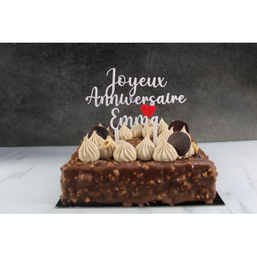 Caketopper Anniversaire Personnalisable - Texte 'Joyeux Anniversaire' - Police 2