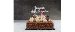 Caketopper Anniversaire Personnalisable - Texte 'Joyeux Anniversaire' - Police 2