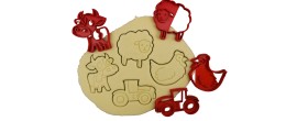 Thème Animaux de la ferme - Mouton, Poule, Vache, Tracteur - Lot d'emporte-pièces