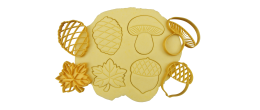 Thème Automne - Champignon, Feuille, Gland, Pomme de pin - Lot d'emporte-pièces Thème Automne - Champignon, Feuille, Gland, Pomme de pin - Lot d'emporte-pièces