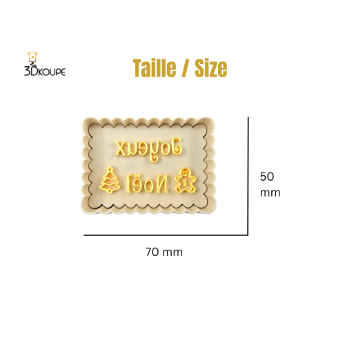 Pivofix - 3 plaques sur le thème de Noël - Emporte-pièce à poussoir - Format petit beurre