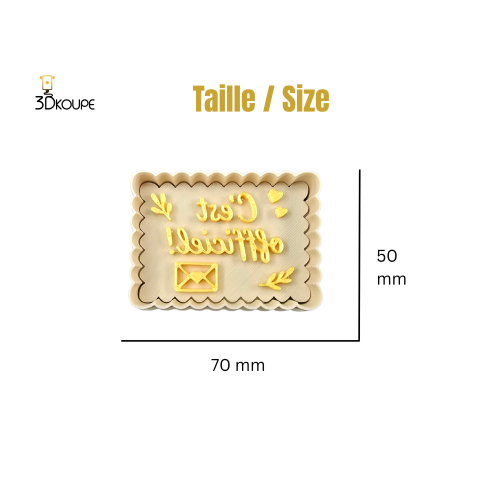 Pivofix - 3 plaques pour annoncer des fiançailles ou un mariage à venir - Emporte-pièce à poussoir