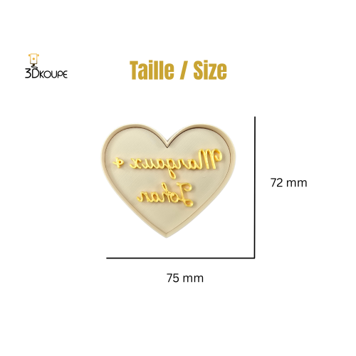Emporte-pièce coeur Pivofix - 1 à 2 lignes personnalisables