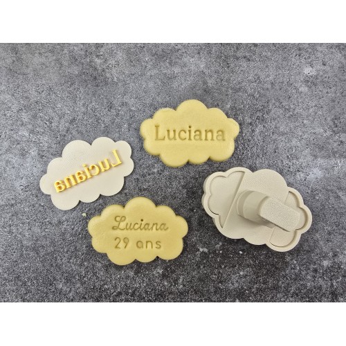 Emporte-pièce nuage Pivofix - 1 à 2 lignes personnalisables