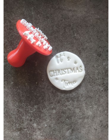 "It's Christmas Time" - Tampon rond avec manche