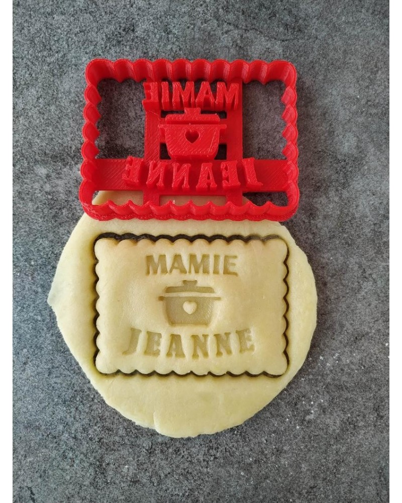 Mamie et prénom - Petit beurre personnalisé - Emporte-pièce